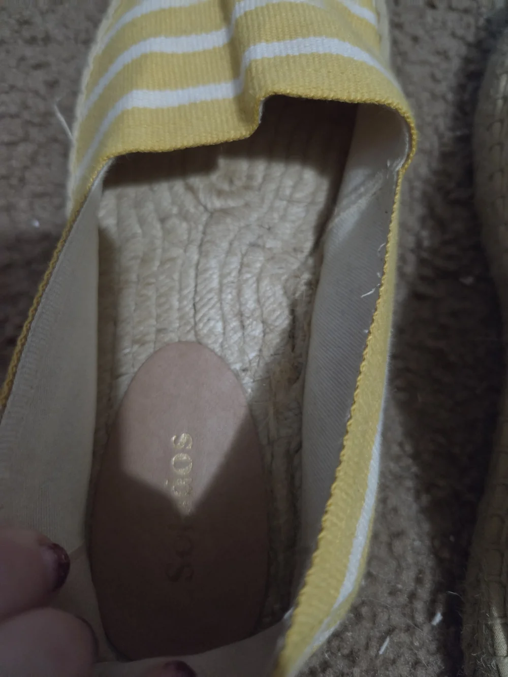 Soludos Yellow & White Striped Canvas Espadrille Slip-Ons